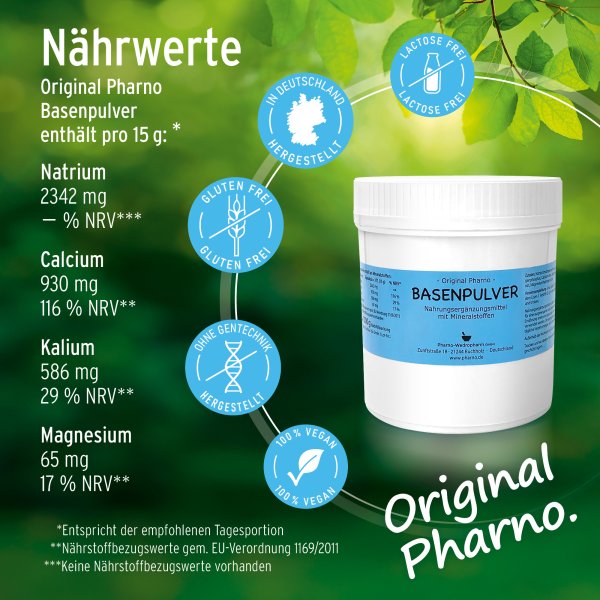 Basenpulver 1000 g Etikett
